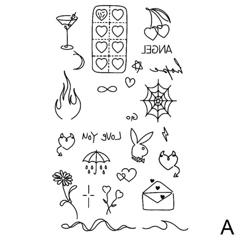 Minimalist Waterproof Temporary Tattoo Stickers, Semi-Permanent, Long-Lasting, Waterproof, Rub-Resistant, Realistic Tattoo Colors, Won't Fade. 1pc